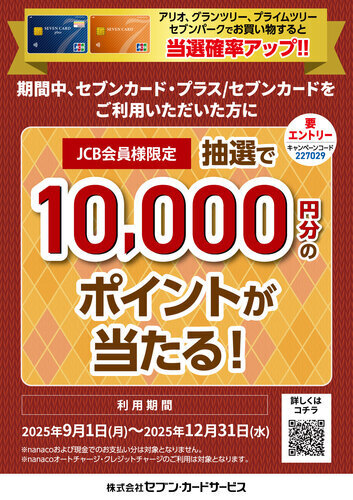 10,000ポイントが当たる！クレジットご利用キャンペーン