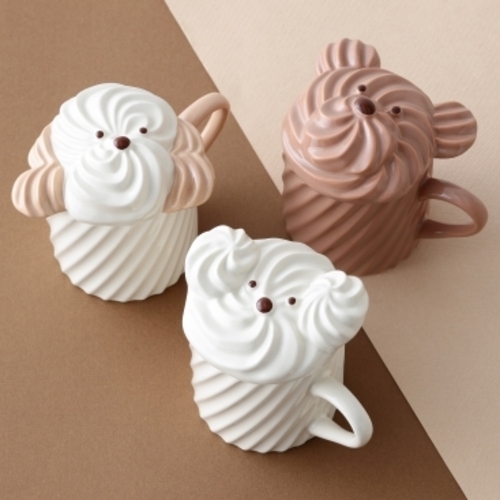 -ˋˏSNSで話題ˎˊ- ホイップクリームデザインのアニマルマグ☕🐶