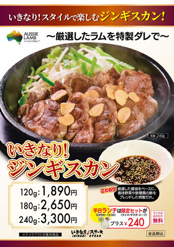 いきなりステーキでジンギスカン！